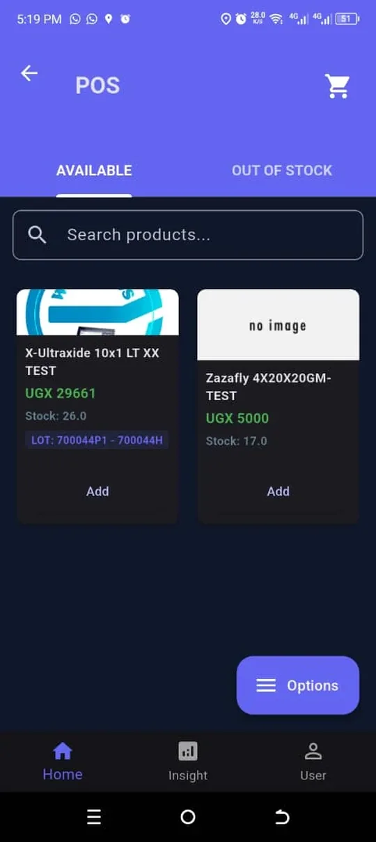 Weafbooks Route Sales app: What is on the van. The stock actually on board, with its batch numbers, searchable and priced.